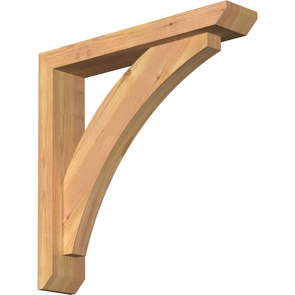 Ekena Millwork Thorton Slat Smooth Bracket w/ Offset Brace, Western Red Cedar, 3 1/2"W x 18"D x 18"H BKT0402X18X18THR06SWR - main
